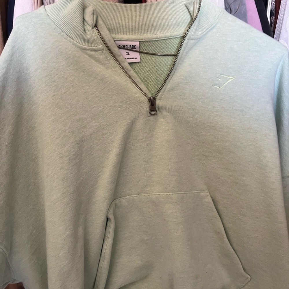 Green Gymshark Half-Zip Sweatshirt